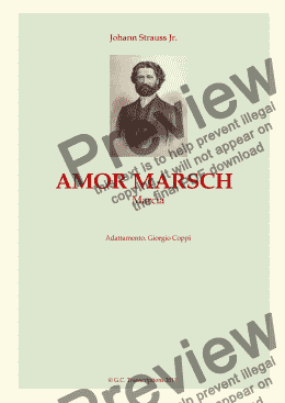 page one of Amor Marsch - Johann Strauss