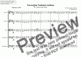 page one of Norwegian National Anthem for String Orchestra