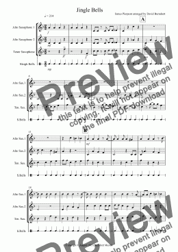 page one of Jingle Bells (Jazzy Style!) for Saxophone Trio