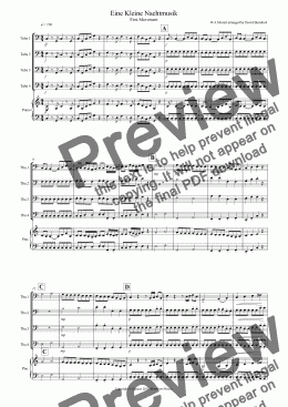 page one of Eine Kleine Nachtmusik (1st Movement) for Tuba Quartet