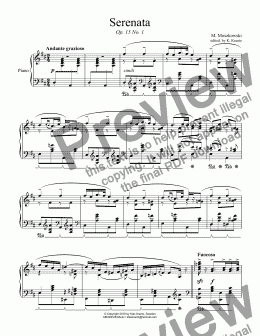 page one of Serenata Op. 15 No. 1 for piano solo