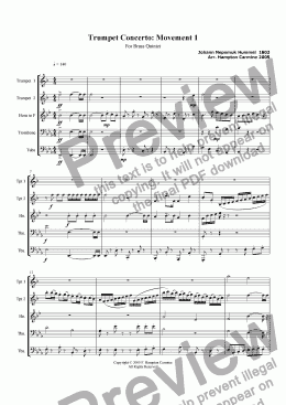 page one of Trumpet Concerto: Movement 1