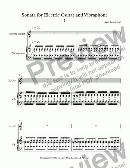 page one of Sonata for Electric Guitar and Vibraphone