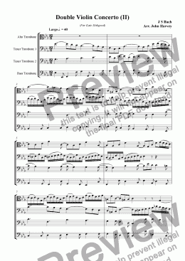 page one of Double Concerto - Slow Movement (4 trombones)