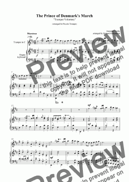 page one of "Prince of Denmark’s March" Download Bridal Procession Sheet Music (Tpt in D)