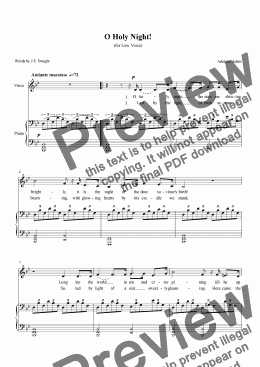 page one of "O Holy Night" A.Adam-Download Christmas Music (Mezzo/Baritone Solo)