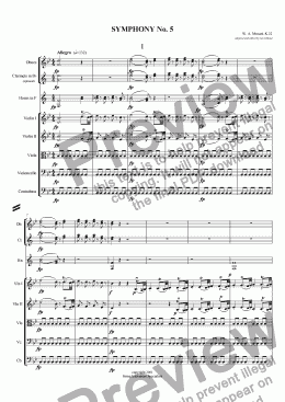 page one of Symphony No. 5, K 22