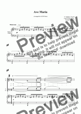 page one of "Ave Maria" -Schubert-  Choir Sheet Music Download (SATB Arrangement)