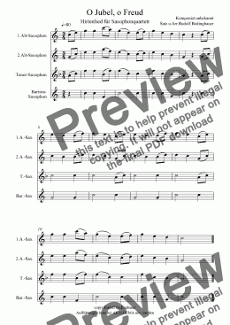 page one of O Jubel, o Freud  Saxophonquartett