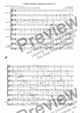 page one of Cantate Domino