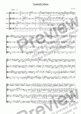 page one of TARANTELLA MANIA - for viola quartet