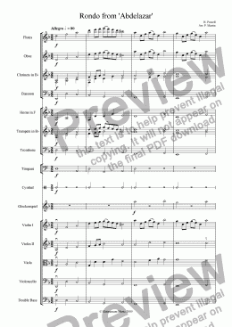 page one of Rondo from ’Abdelazar’ - Orchestra