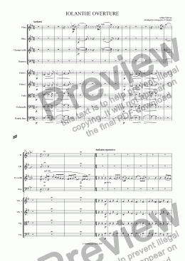 page one of Iolanthe Overture - abridged & simplified