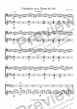 page one of Variations on a Theme by Sor (Cello and Guitar) - Var. 2