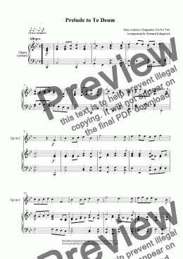 page one of Prelude to Te Deum-Sheet Music Download (Low key for Bb trumpet)