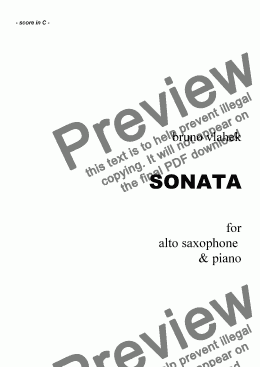 page one of Sonata for Alto Saxophone & Piano /complete score/