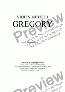 page one of Violin Method GREGORY (바이올린 교본 그레고리)