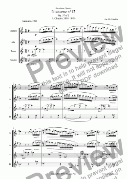 page one of Chopin - Nocturne no12 (Sax Quartet)