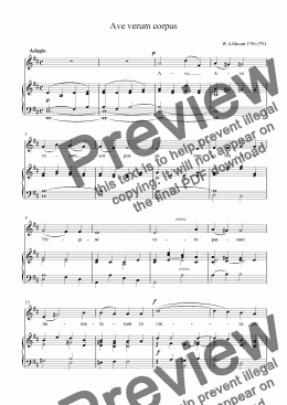 page one of Ave verum corpus-Mozart -Download Sheet Music