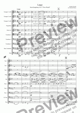 page one of Largo from New World Symphony (10 Brass)