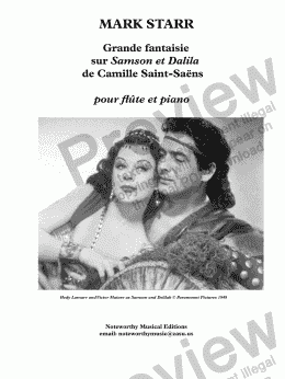 page one of MARK STARR; Grande fantaisie sur 'Samson et Dalila' de Camille Saint-Saens; réduction pour flûte et piano 