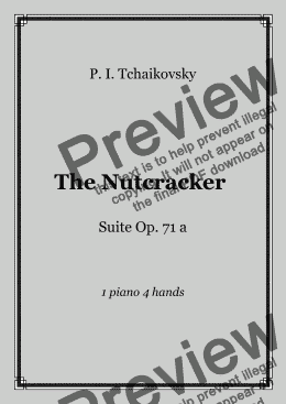 page one of Tchaikovsky - The Nutcracker (suite), Op.71a - 1 piano 4 hands