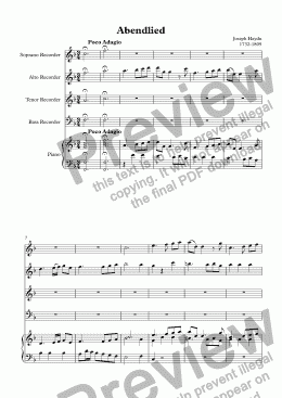page one of Abendlied (Haydn)