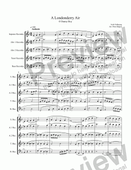 page one of A Londonderry Air (O Danny Boy) for recorders