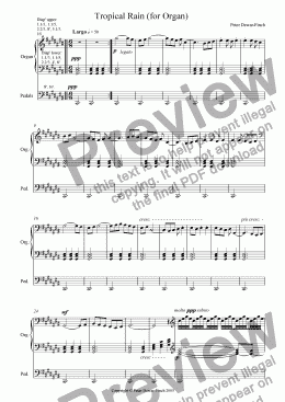 page one of Tropical Rain (for Organ)