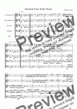 page one of Interlude from the Water Music - Brass Music for Weddings