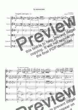 page one of Parry - In memoriam for String Orchestra