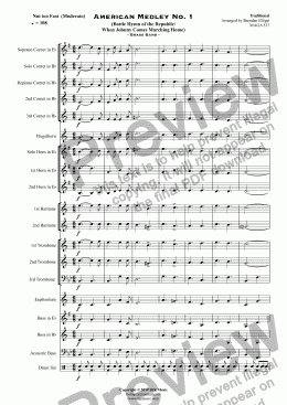 page one of American Medley No. 1 (Battle Hymn of the Republic/ When Johnny Comes Marching Home)  - Brass Band