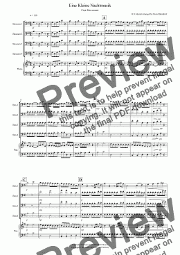 page one of Eine Kleine Nachtmusik (first movement) for Bassoon Quartet