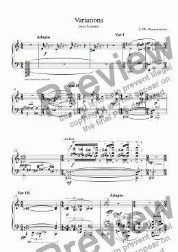 page one of Variations pour le piano