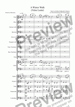 page one of A Winter Walk  (Valse Lente) for choir and Orchestra