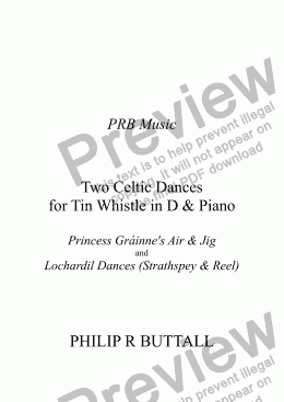 page one of Two Celtic Dances for Tin Whistle & Piano