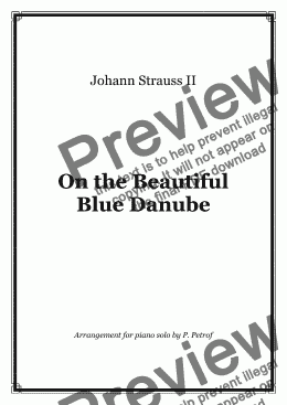 page one of J. Strauss II - On the Beautiful Blue Danube - piano solo