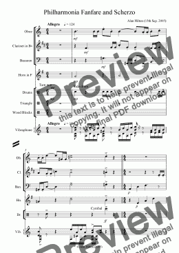 page one of Fanfare, Introduction & Scherzo
