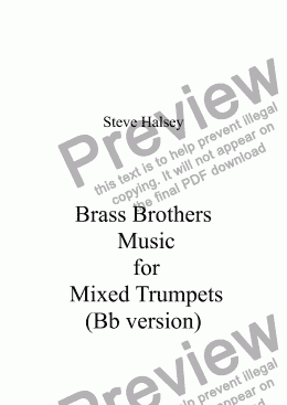 page one of Brass Brothers Music for Trumpets