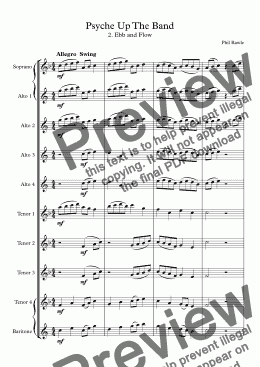 page one of Psyche Up The Band - 2. Ebb and Flow. Saxophone Choir