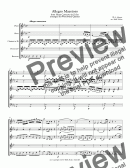 page one of Allegro Maestoso (woodwind quintet)