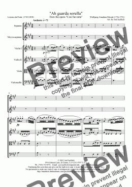 page one of Ah guarda sorella (soprano & mezzo duet from "Cosi fan tutte")