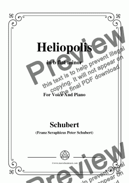 page one of Schubert-Heliopolis,from Heliopolis II,D.754,in b flat minor,for Voice&Piano