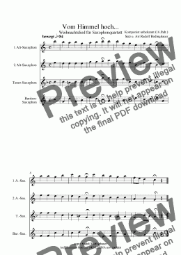page one of Vom Himmel hoch... Saxophonquartett