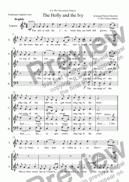 page one of The Holly and the Ivy (SATB)