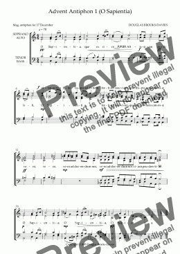 page one of Brooks-Davies: Advent Antiphon 1 (O Sapientia) SATB choir a cappella