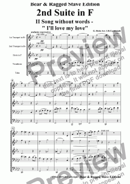 page one of 2nd Suite in F - II. Song without words for brass quintet