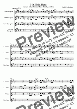 page one of Mei liaba Hans  Saxophonquartett