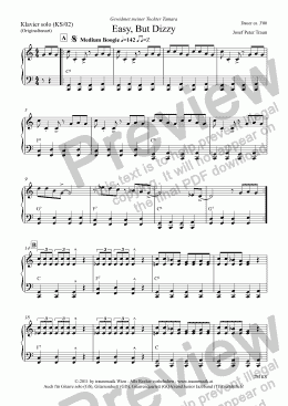 page one of Easy, But Dizzy (KS/extended Version)