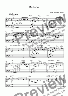 page one of ballade - Full Score